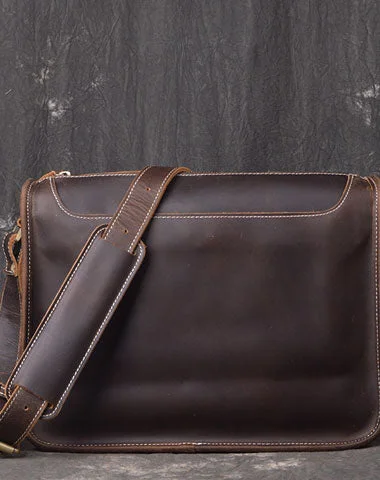 Vintage Bags For Retro And Classic Fashion Lovers Leather Men Vintage Coffee Messenger Bag Shoulder Bag for Men