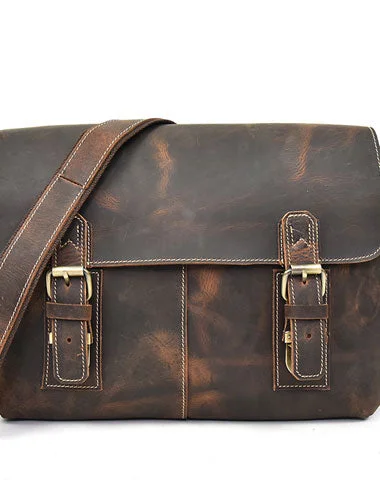 Festival Bags For Concerts And Events Leather Men Vintage Coffee Messenger Bag Shoulder Bag for Men