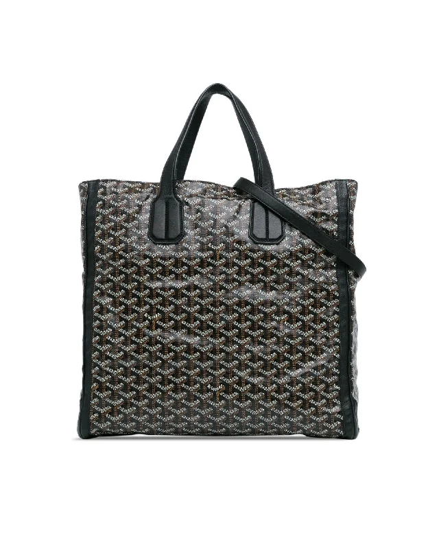 Luxury Bags On Sale Voltaire Coated Canvas Tote with Leather Handles and Detachable Strap