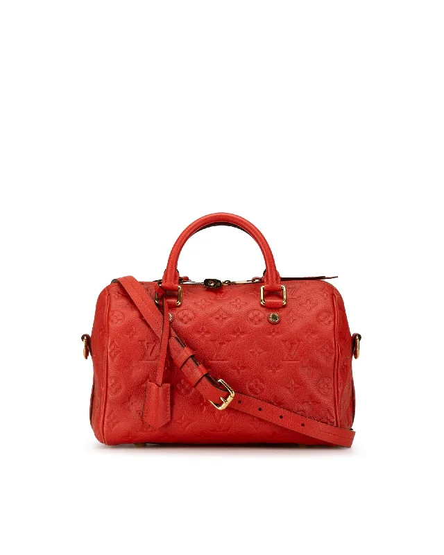 Sporty Bags For Active And Athletic Lifestyles Empreinte Leather Speedy Bandouliere with Detachable Strap