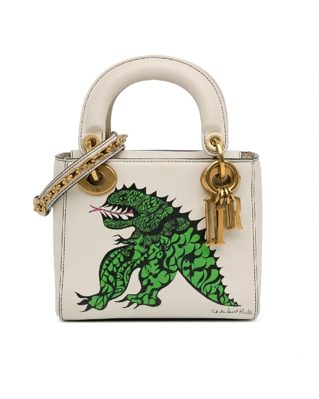 Durable And Cheap Bags Mini Dragon Lady Dior Satchel with Printed Leather Body and Detachable Chain Strap