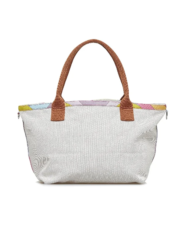 Spacious Bags With Holiday Promotions Canvas Satchel Bag with Multicolor Trim and Open Top