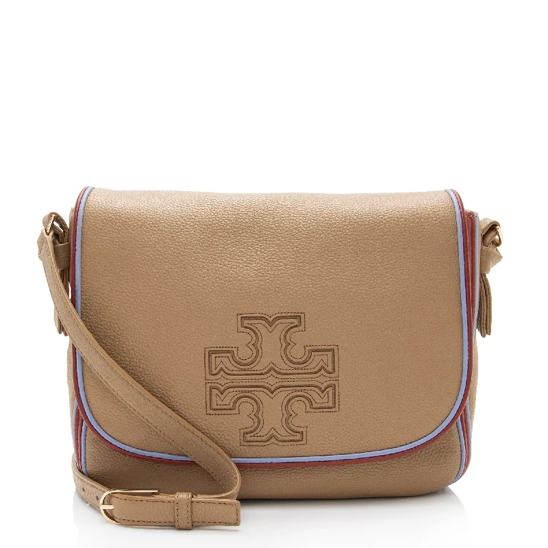 Discounted Designer Bags For Clearance Sale Tory Burch Leather Harper Stripe Messenger (SHF-NhvFOg)