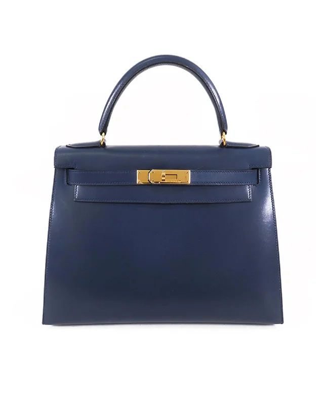 Affordable Bags For Budget Shoppers Blue Box Calf Leather Kelly Bag