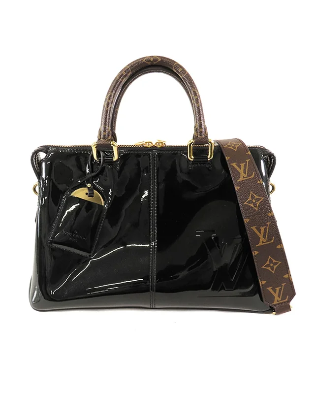 Flash Sale On Premium Bags Vernis Leather Tote with Monogram Handles and Detachable Strap