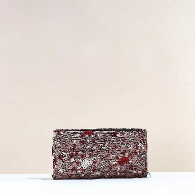 Spacious Bags With Holiday Promotions Grey - Handcrafted Ajrakh Mashru Silk Clutch / Wallet