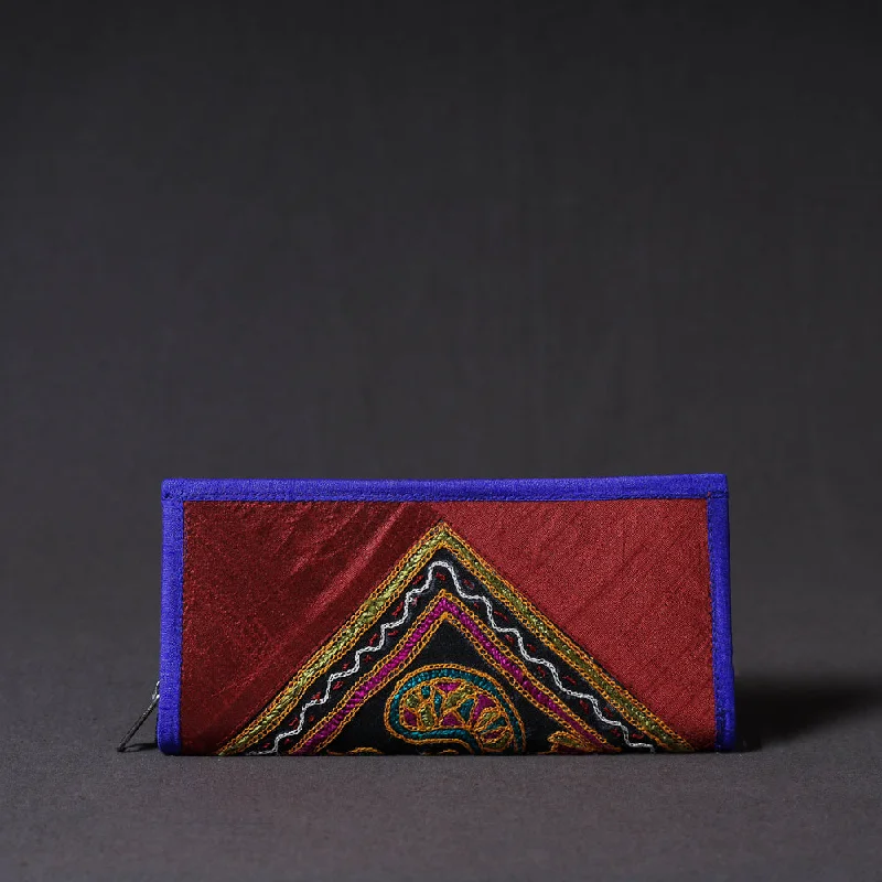 Elegant And On-Sale Evening Bags Maroon - Kutchi Embroidery Mirror Work Clutch