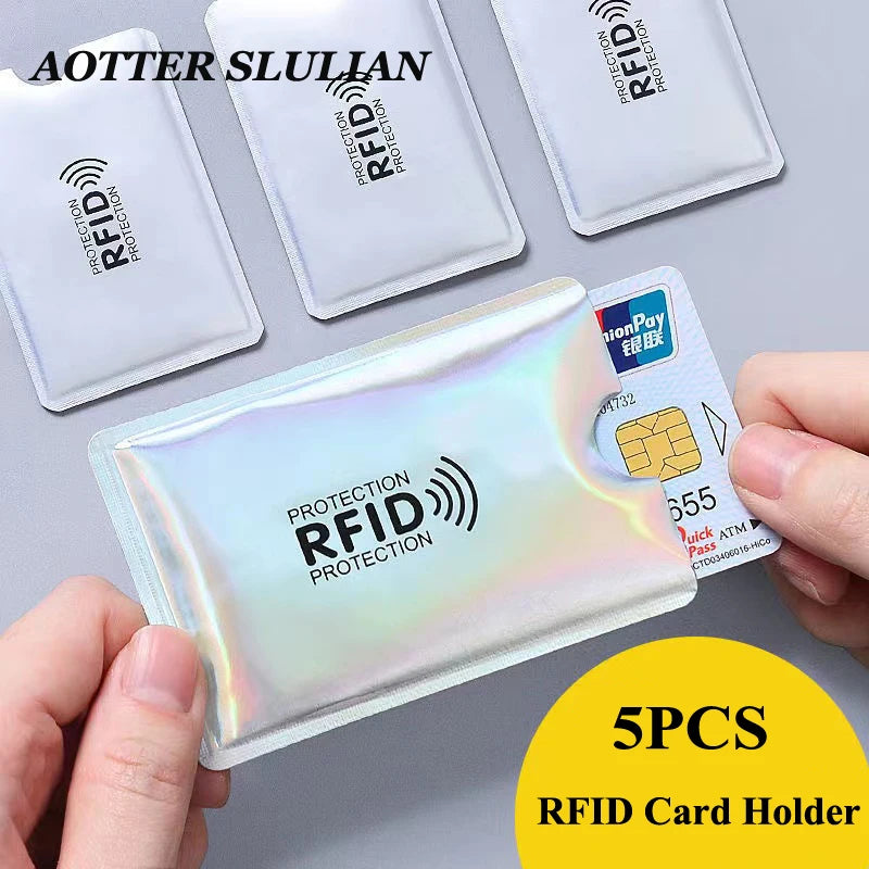 Luxury Bags For Professionals With Discounts 5Pcs Color RFID Blocking Credit Bank Card Holder Protector Aluminum Foil Anti-Scan Card Sleeves Access Control Card Keeper Case