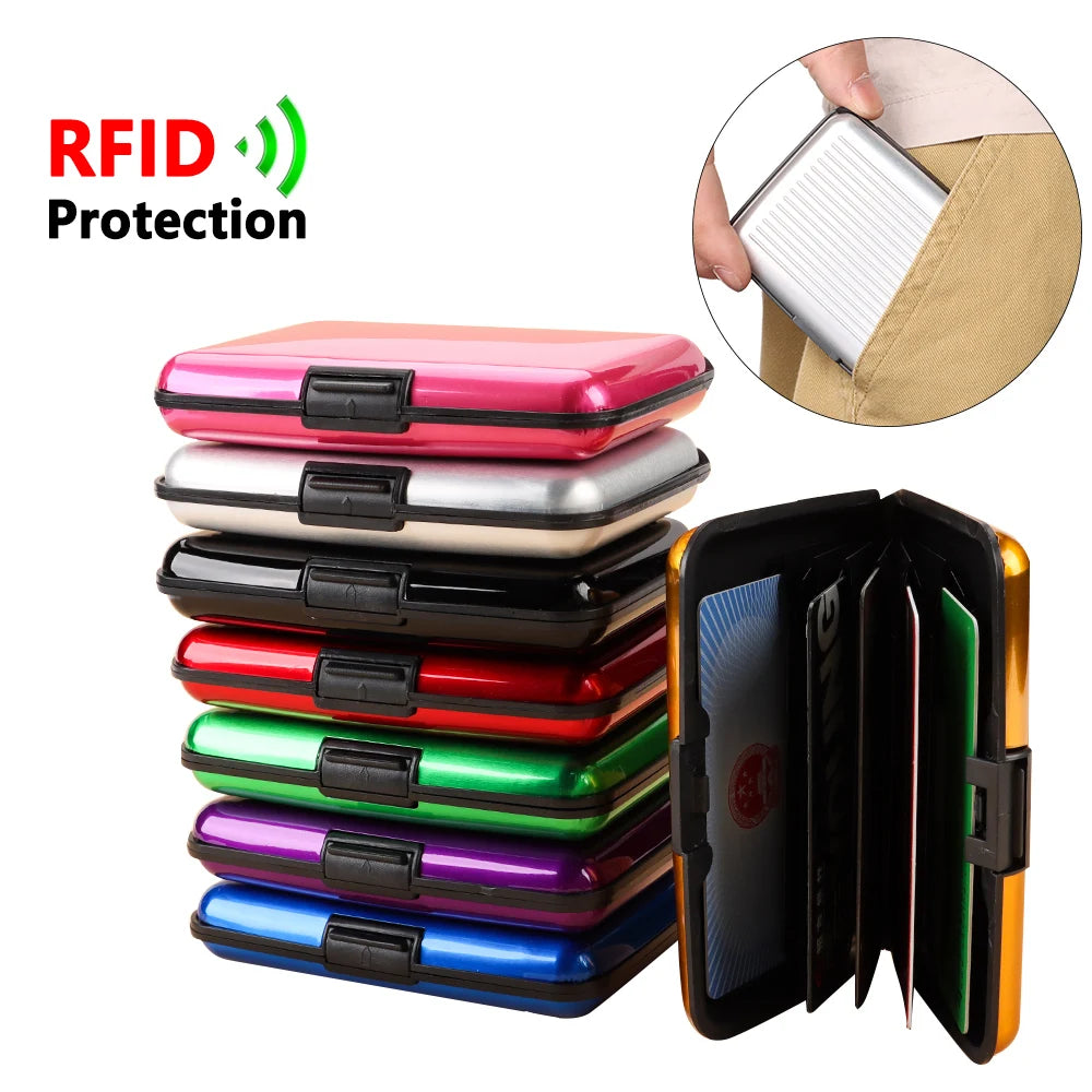 Lightweight Bags With Clearance Prices 6 Card Slot RFID Blocking Credit Card Holder Men Women Coin Purse Aluminum Metal Waterproof Anti-Theft Wallet Business Card Case