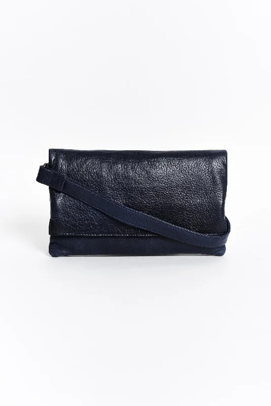 Luxury Seekers Aluka Navy Leather Bag