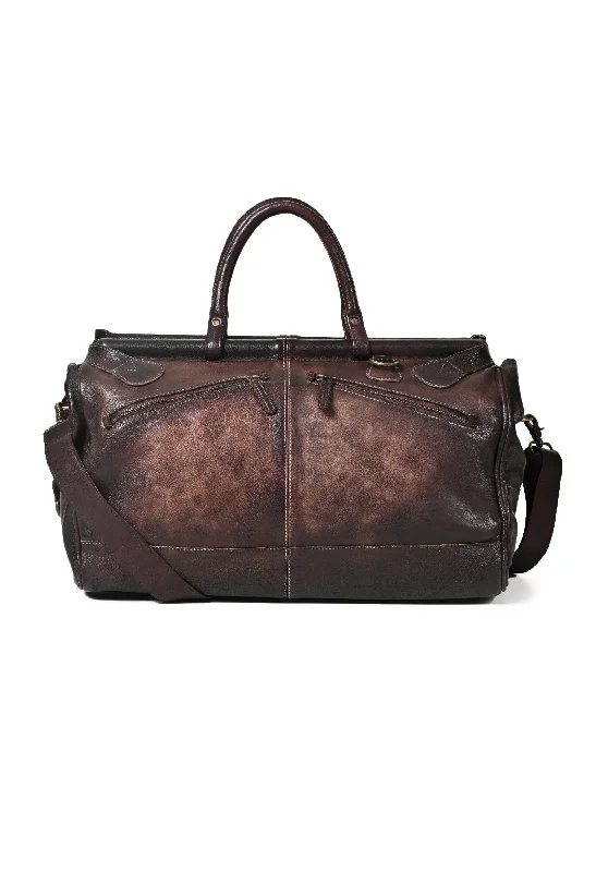 Glamorous Bags For Evening Events And Parties Art N Vintage Drifter: Real Leather Brown Duffle Bag