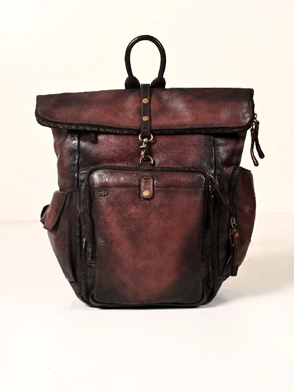 Flash Sale On Premium Bags Art N Vintage Leo: Real Leather Brown With Wash Effect Backpack