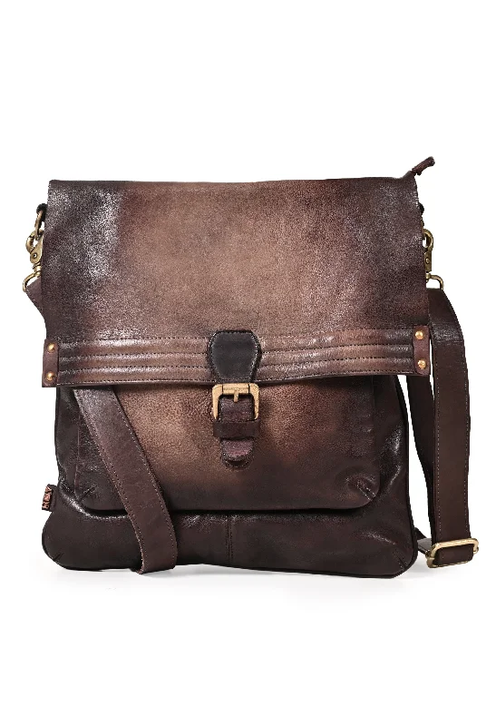 Senior Travelers Art N Vintage Nathan: Brown Real Leather Crossbody Bag