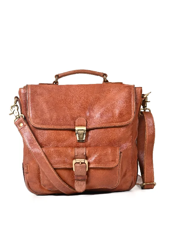 Festive Holiday Gift Bags Art N Vintage Nathan: Real Leather Tan Crossbody Bag