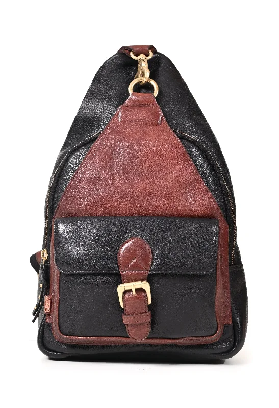 Luxury Bags On Sale Art N Vintage Road Master : Real Leather Black Crossover Bag