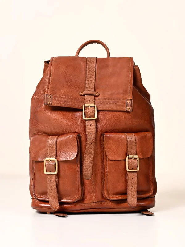 Luxurious Bags With Limited-Time Offers Art N Vintage Samba : Real Leather Tan Backpack