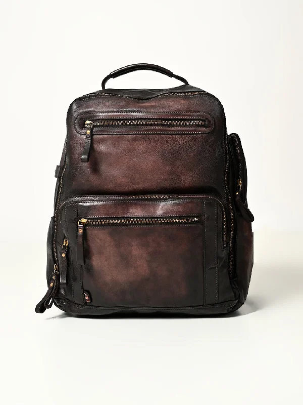 Stylish Yet Affordable Bags Art N Vintage Slider : Real Leather Brown Backpack