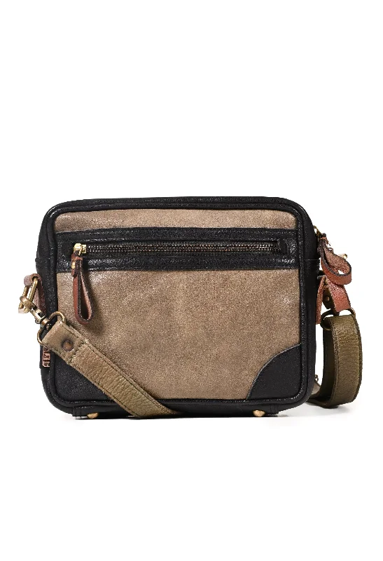 Stylish And Affordable Bags For Every Occasion Art N Vintage Winger : Olive With Black Real Leather Mini Crossbody Bag