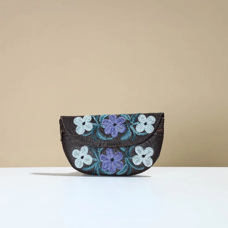 Luxurious But Budget-Friendly Bags Authentic Kashmiri Crewel Embroidery Leather Clutch 20