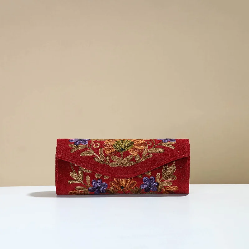 Bold And Flash-Sale Bags Authentic Kashmiri Crewel Embroidery Velvet Clutch 36