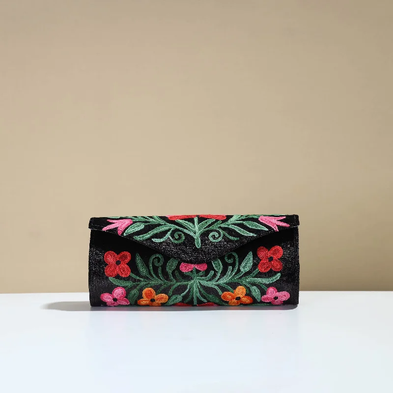 Seasonal Clearance Bags For Summer Authentic Kashmiri Crewel Embroidery Velvet Clutch 37