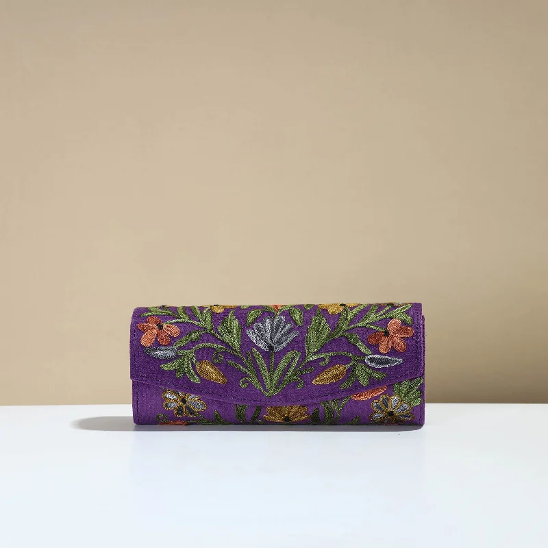 Inspired Bags For Affordable Luxury Authentic Kashmiri Crewel Embroidery Velvet Clutch 40