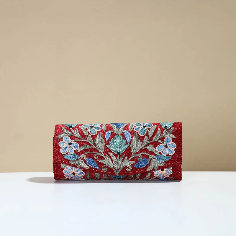 Luxury Bags On Sale Authentic Kashmiri Crewel Embroidery Velvet Clutch 41