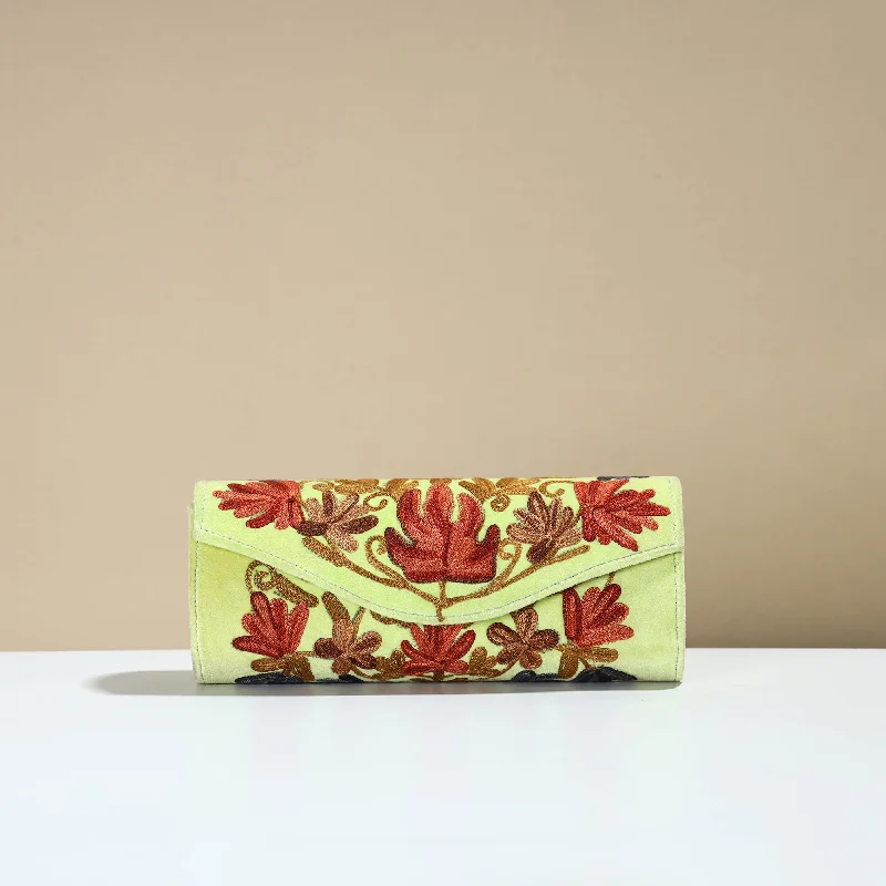 Bag For Modern Fashion Authentic Kashmiri Crewel Embroidery Velvet Clutch 43