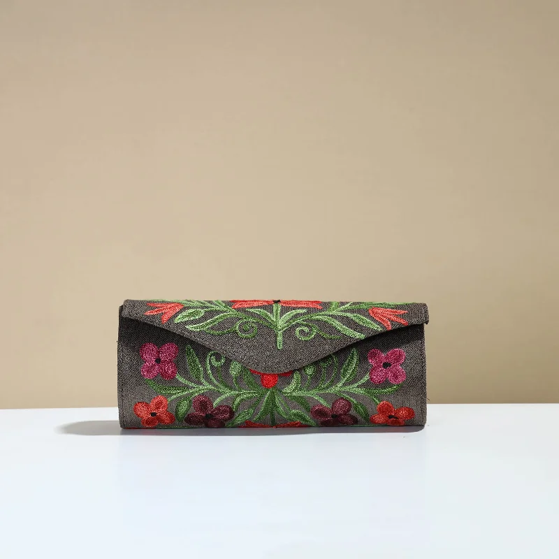 Customizable Bags For Personalized Style Authentic Kashmiri Crewel Embroidery Velvet Clutch 48