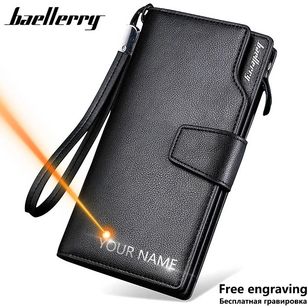 Bags For College Students On A Budget Baellerry Men Wallets Long Style High Quality Card Holder Male Purse Zipper Large Capacity Brand PU Leather Wallet For Men