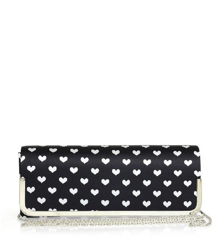 High-Quality Bags On Flash Sale Bag Envy Ebony Black Satin Heart Clutch Bag