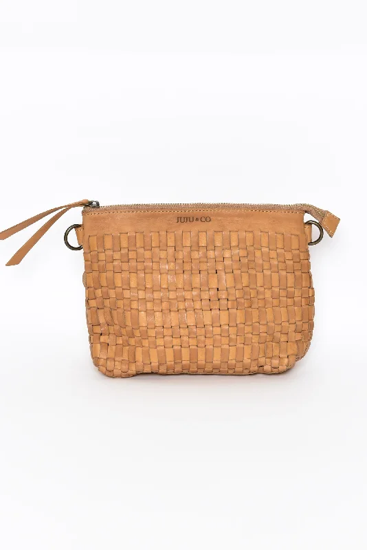 Lightweight Bags With Clearance Prices Bray Tan Woven Crossbody Bag