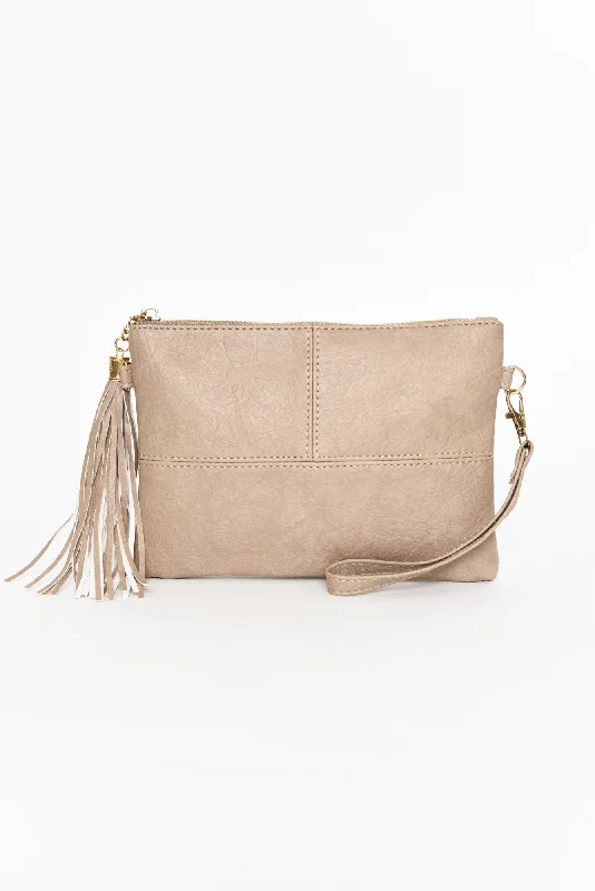 Bold Fashionistas Brynn Stone Tassel Crossbody Bag