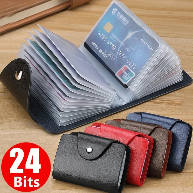 Wholesale Bags For Resellers Business Card Holder Anti-theft ID Credit Card Holder Fashion Women's 24 Cards Slim PU Leather Pocket Case Coin Purse Wallet