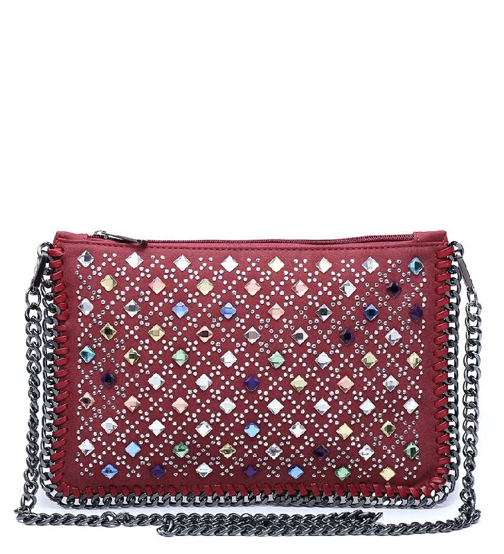 Durable And Cheap Bags Cabochon Red Multi Gem Clutch Bag