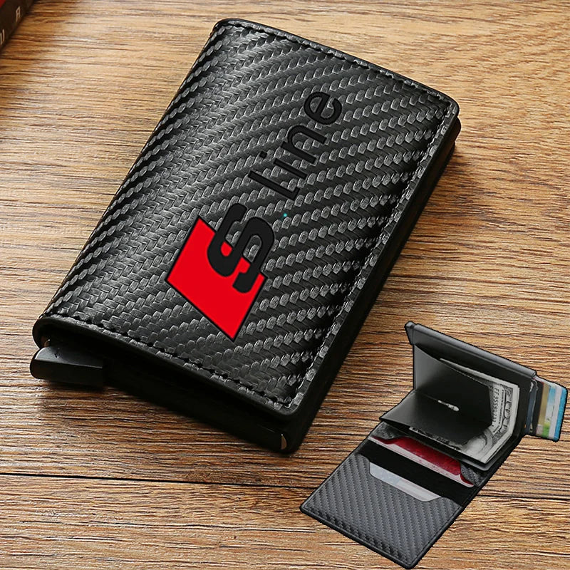 Affordable Handbags Carbon Fiber Leather Rfid Card Holder Pocket Men Wallets Money Bag For Audi Sline A1 A3 A4 A5 A6 A7 A8 Q8 TT S1 S3 RS5 RS6 RS7