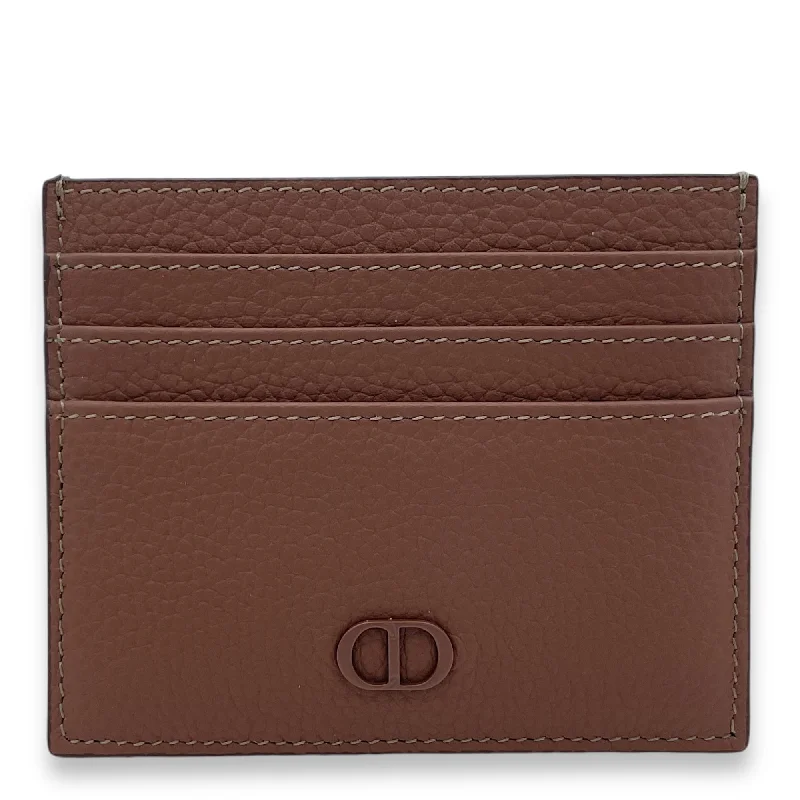 Seasonal Sale Bags CD Icon Brown Card Holder in Calfskin, Brown hardware