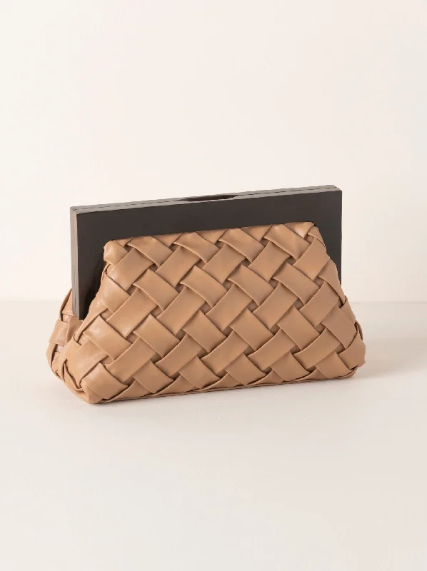 Luxury Bags On Sale Shiraleah Charlotte Frame Clutch, Tan