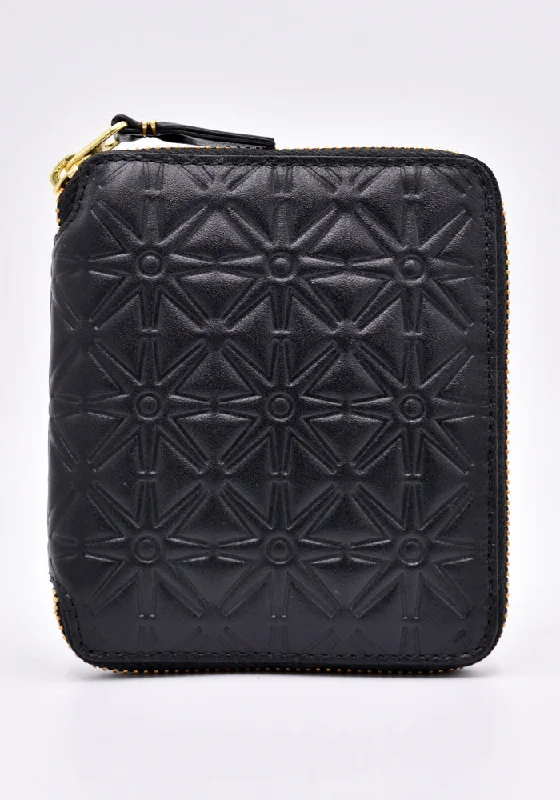 Urban Style COMME DES GARCONS SA210EA EMBOSSED ZIP WALLET BLACK