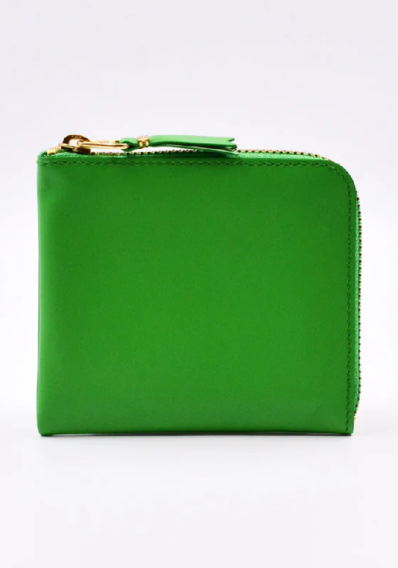 Inspired Bags For High-End Fashion COMME DES GARCONS SA3100 COLOUR PLAIN ZIP WALLET GREEN