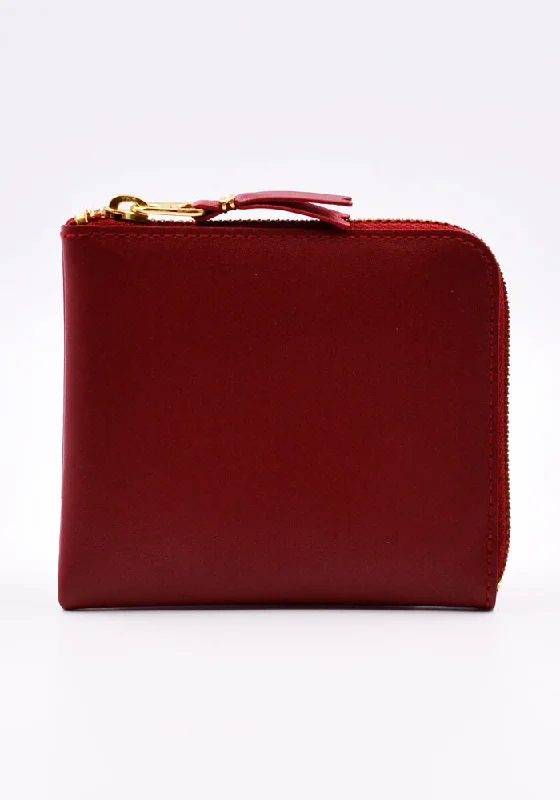 Seasonal Clearance Bags For Summer COMME DES GARCONS SA3100 COLOUR PLAIN ZIP WALLET RED