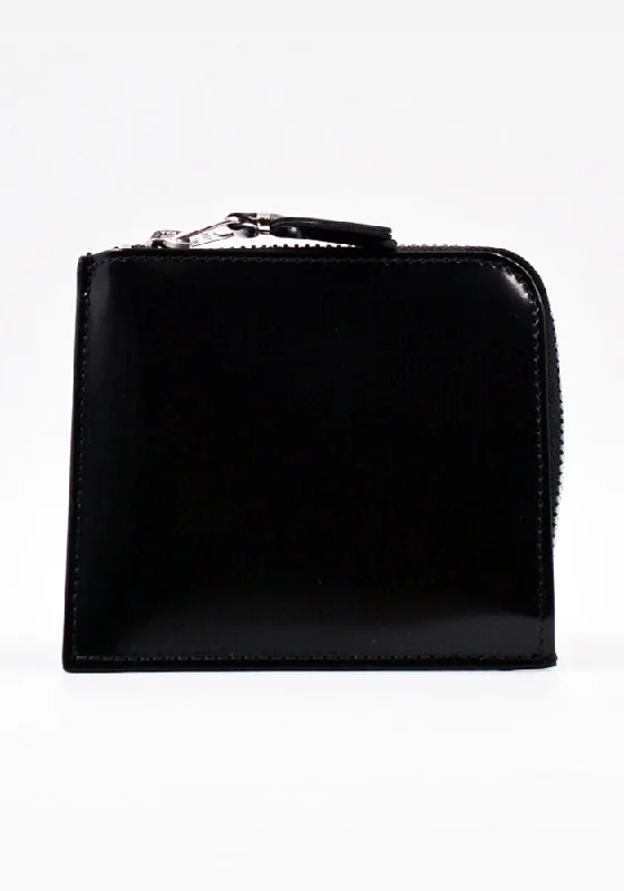 Trendy And Discounted Designer Handbags COMME DES GARCONS SA3100MI MIRROR INSIDE ZIP WALLET BLACK/SILVER