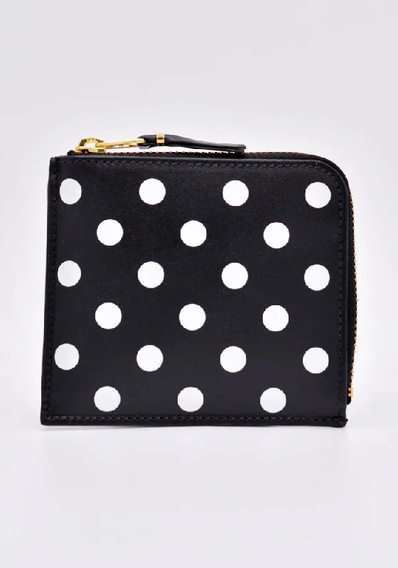 Bag For Luxury Lovers COMME DES GARCONS SA3100PD POLKA DOT LEATHER WALLET BLACK