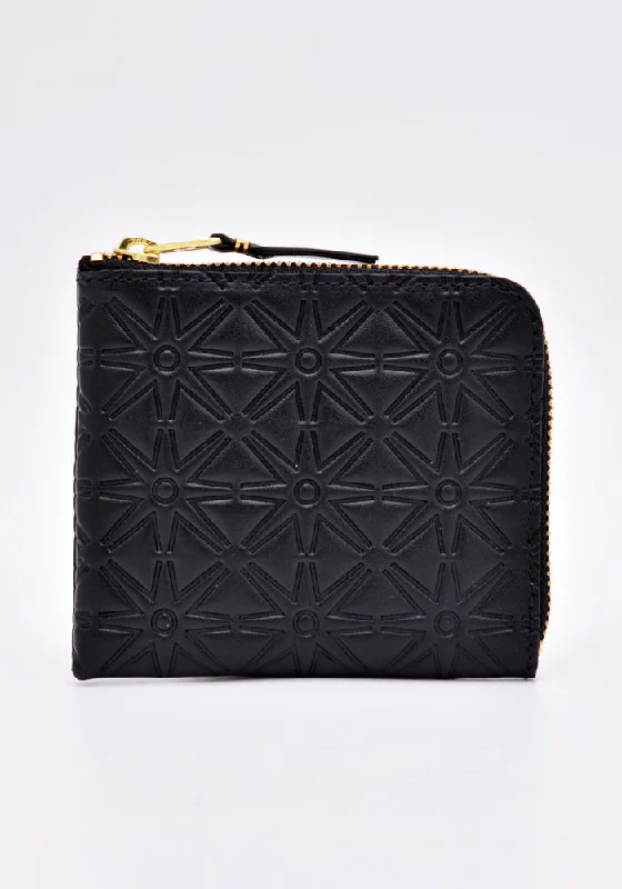 Wholesale Bags For Resellers COMME DES GARCONS SA310EA EMBOSSED ZIP WALLET BLACK