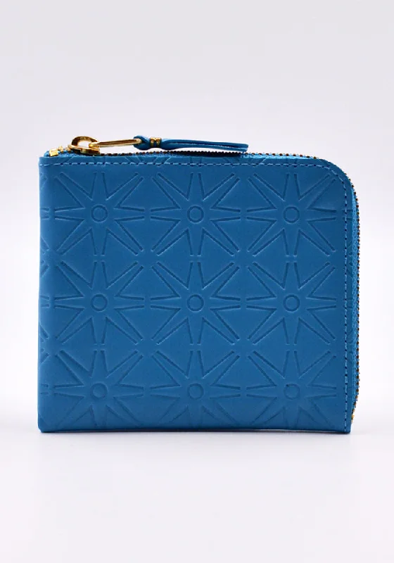 Halloween-Themed COMME DES GARCONS SA310EA EMBOSSED ZIP WALLET BLUE