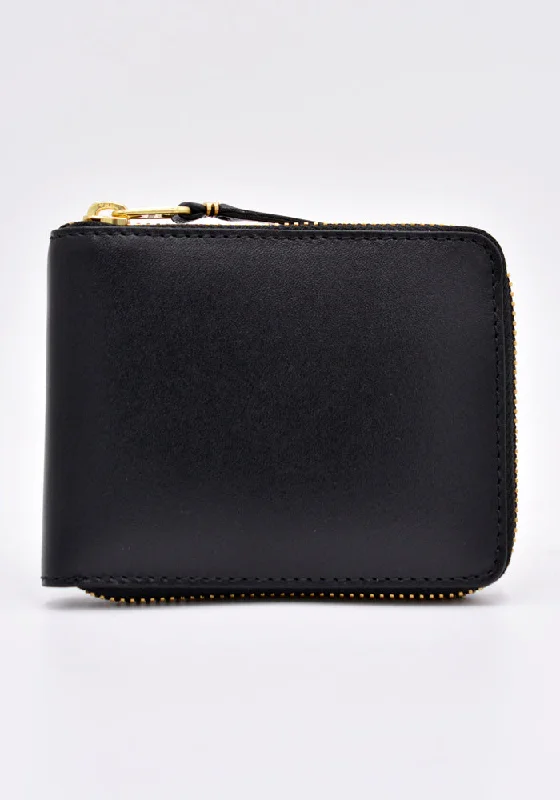 Lightweight And Affordable Bags COMME DES GARCONS SA7100 CLASSIC ZIP WALLET BLACK