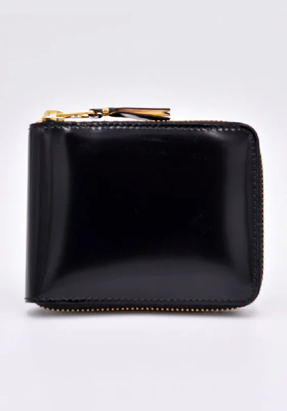 Luxury Bags COMME DES GARCONS SA7100MI MIRROR INSIDE ZIP WALLET GOLD