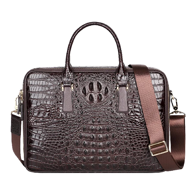 Chic Bags For Office Professionals And Urban Dwellers Crocodile Leather Briefcase