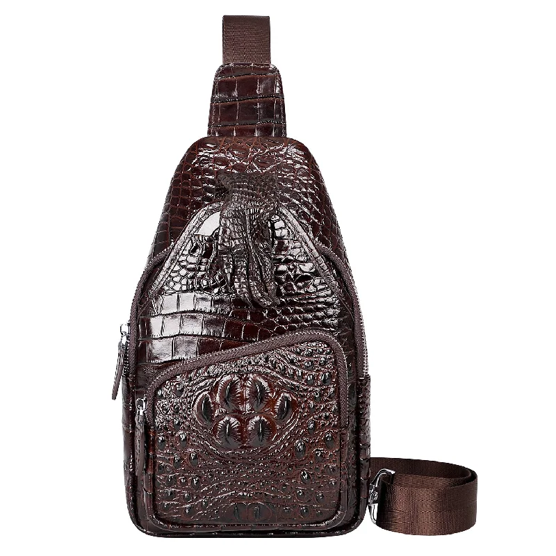 Bold And Flash-Sale Bags Crocodile Leather Sling Bag