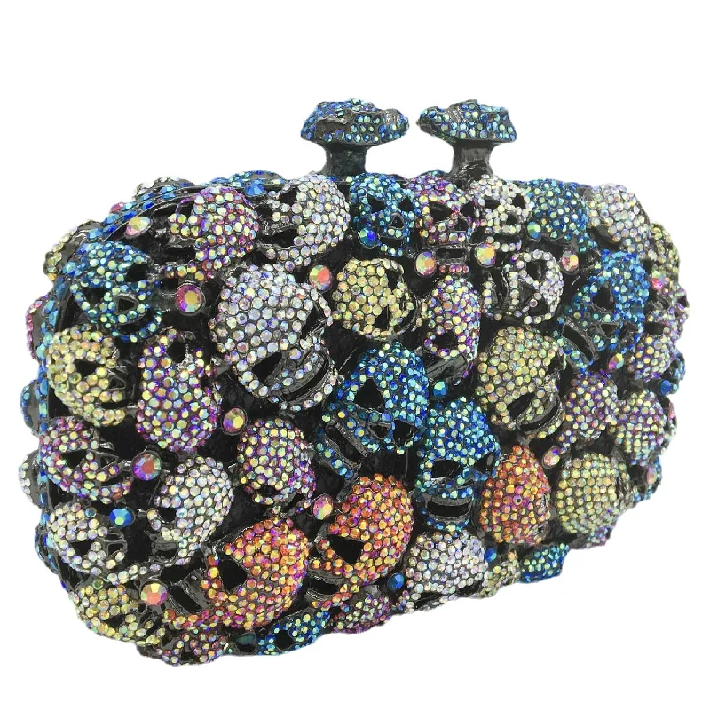 Bold Fashionistas Evening Bag With Skull Rhinestones